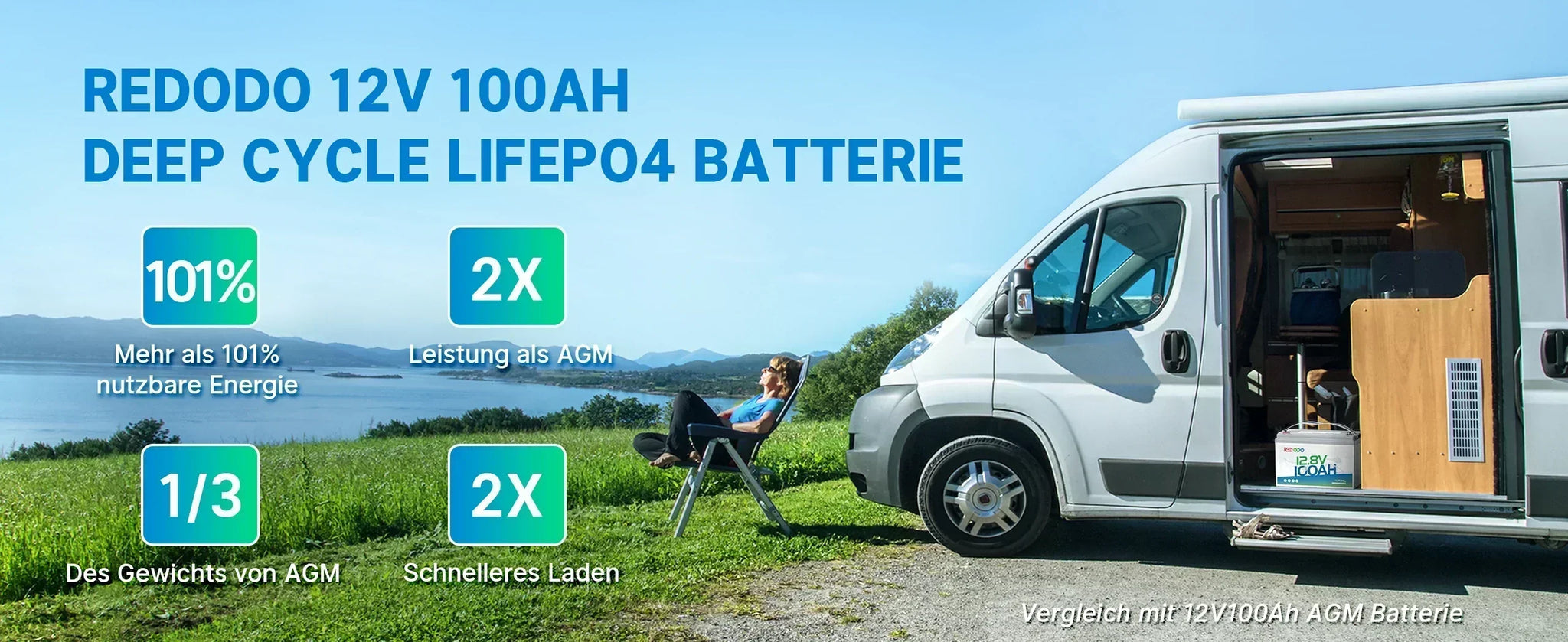 Redodo 12V 100Ah Batterie