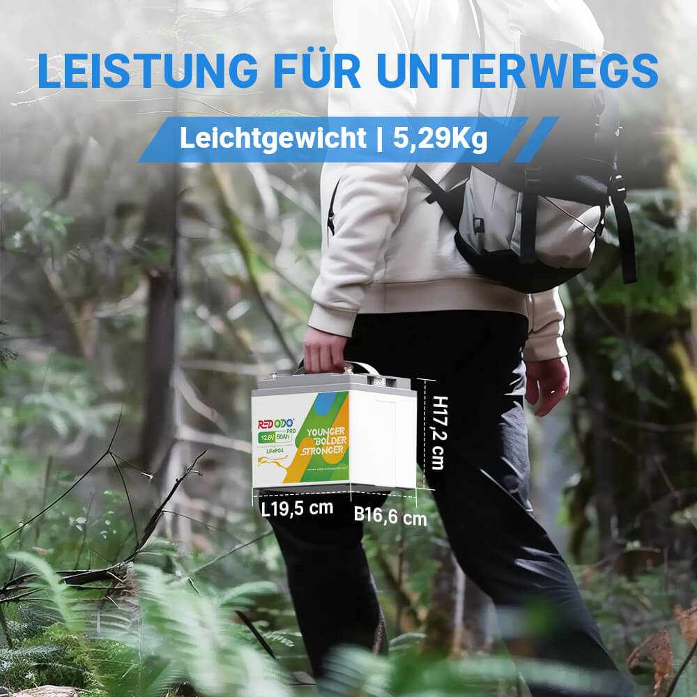 12V50Ah Pro LiFePO4 Batterie Leichtgewicht