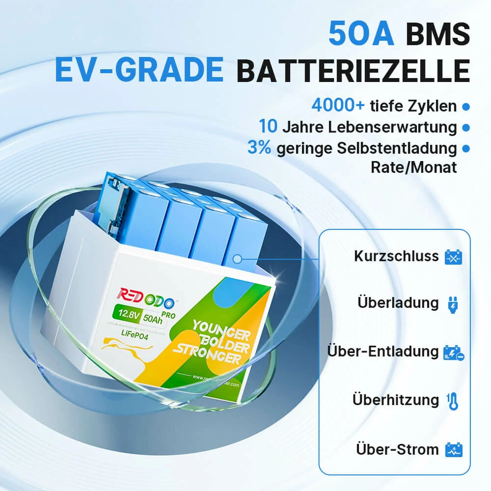 12V50Ah Pro LiFePO4 Batterie Schutzfunktionen