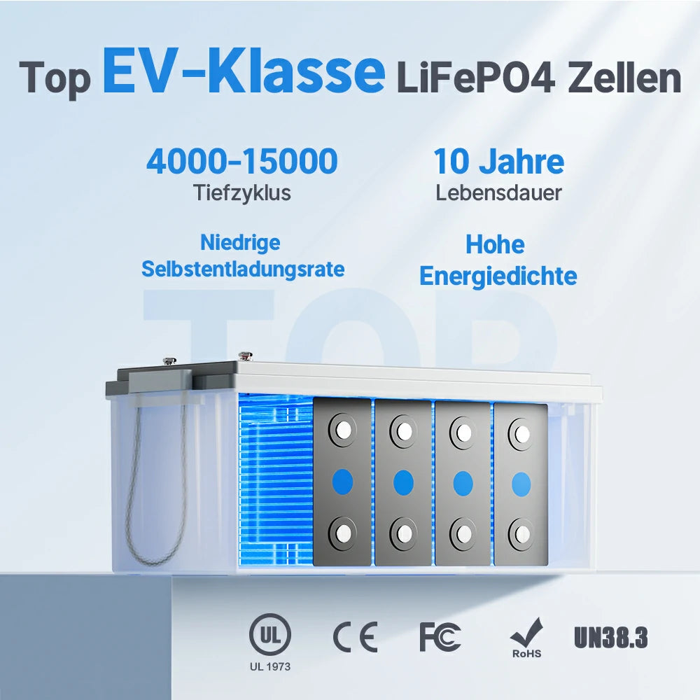 Redodo LifEPO4 12V 300AH Batterie de lithium à cycle profond | 3,84kwh et 2,56 kW